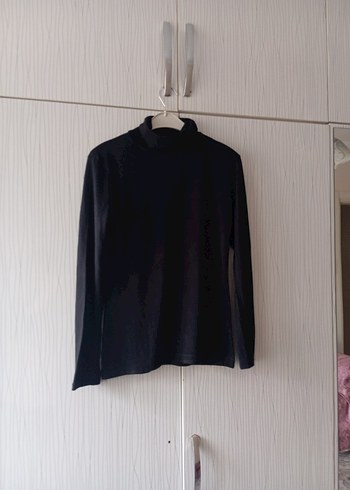 Siyah Kadın Boğazlı İnce Triko - Görsel 6