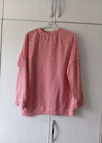 Pembe Kadın Triko Uzun Kollu Sweatshirt