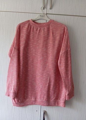 42 Beden Pembe Kadın Triko Uzun Kollu Sweatshirt