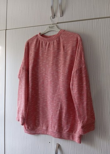 42 Beden pembe Renk Pembe Kadın Triko Uzun Kollu Sweatshirt