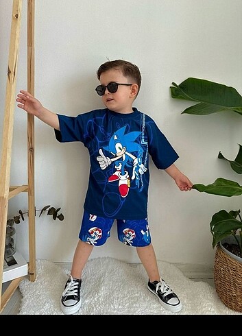 Diğer Sonic baskılı pamuklu alt üst takim