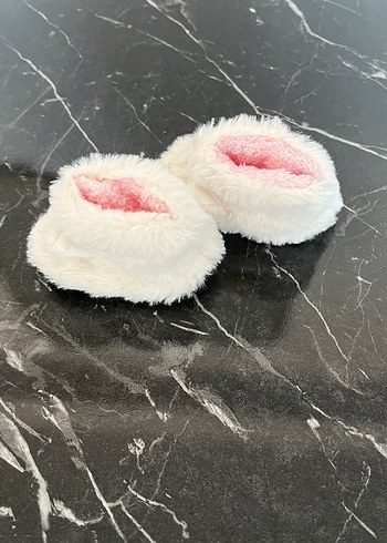 Beyaz Nakışlı Kız Çocuk Ev Terliği - Görsel 2