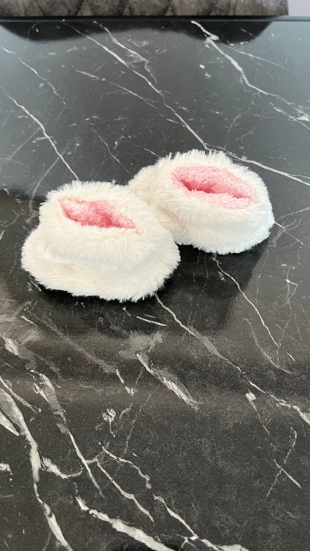 Beyaz Nakışlı Kız Çocuk Ev Terliği - Görsel 2