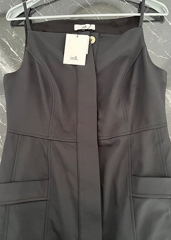 Kadın Siyah Kemerli Midi Kalem Elbise - Görsel 7