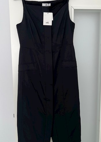 Kadın Siyah Kemerli Midi Kalem Elbise - Görsel 5