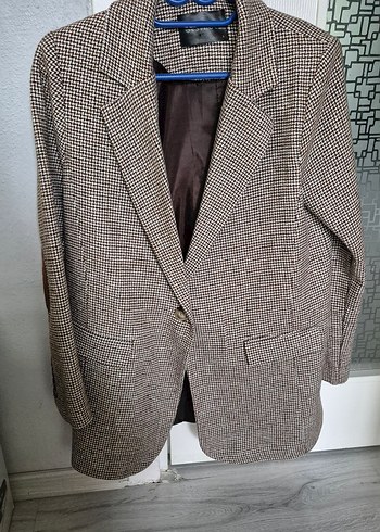 Düğmeli Kahverengi Kadın Blazer Ceket