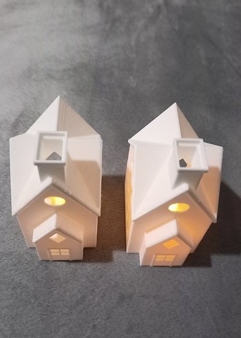 Beyaz Ev Şeklinde Mumluk - Görsel 4