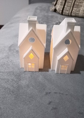 Beyaz Ev Şeklinde Mumluk - Görsel 3