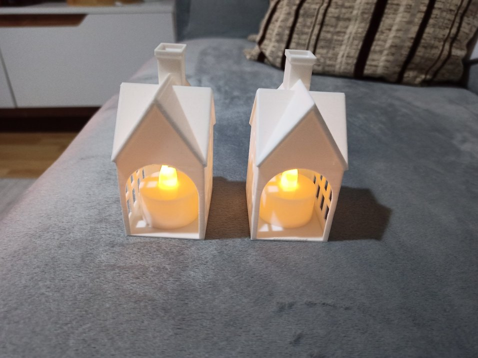 Beyaz Ev Şeklinde Mumluk - Görsel 2