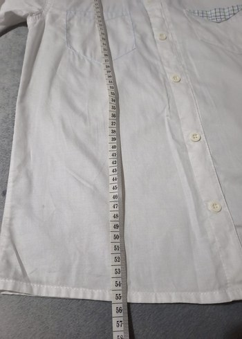 Erkek Çocuk Beyaz Uzun Kollu Pamuk Gömlek - Görsel 5