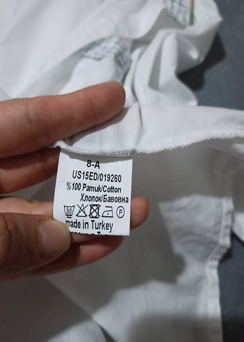 Erkek Çocuk Beyaz Uzun Kollu Pamuk Gömlek - Görsel 7