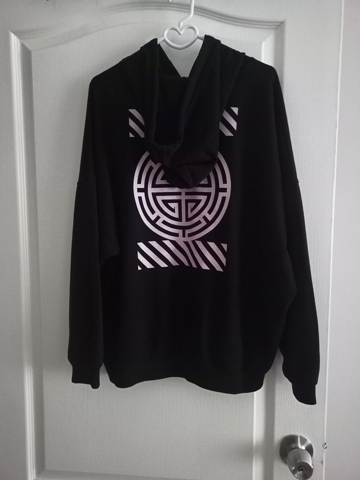 Siyah Kapüşonlu Oversize Sweatshirt - Görsel 5