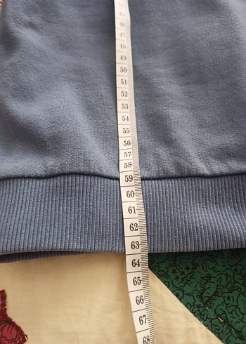 Uzun Kollu Japon Baskılı Mavi Sweatshirt - Görsel 5