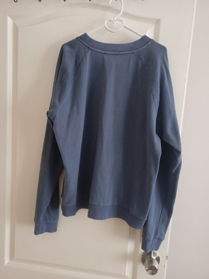 Uzun Kollu Japon Baskılı Mavi Sweatshirt - Görsel 2