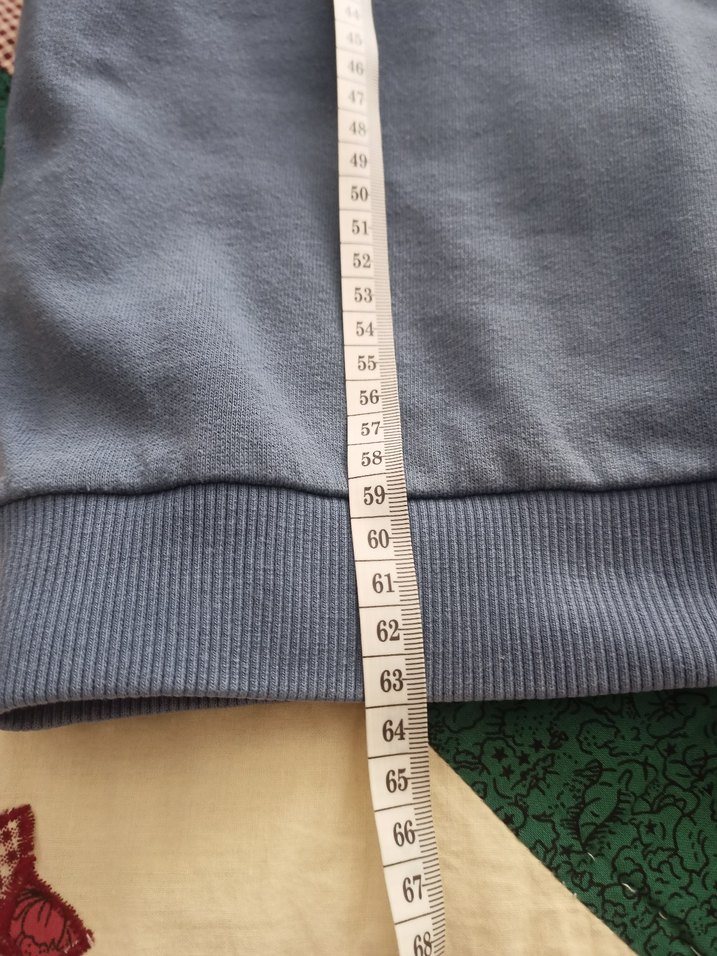 Uzun Kollu Japon Baskılı Mavi Sweatshirt - Görsel 5