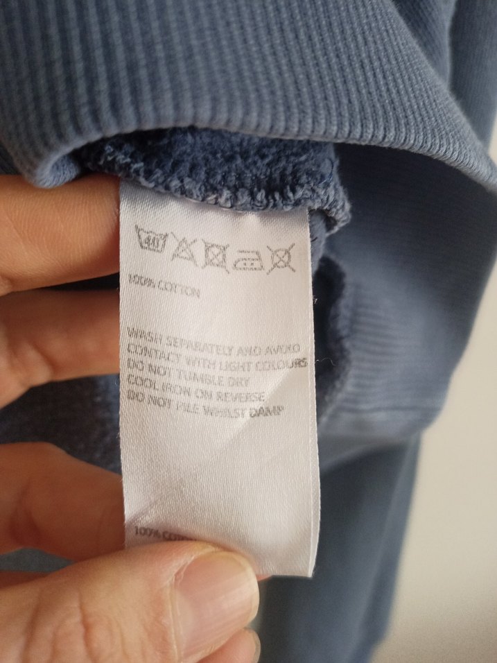 Uzun Kollu Japon Baskılı Mavi Sweatshirt - Görsel 3