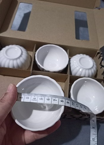 Beyaz Seramik 6'lı Küçük Kase Seti - Görsel 5