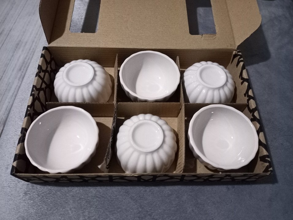 Beyaz Seramik 6'lı Küçük Kase Seti - Görsel 4