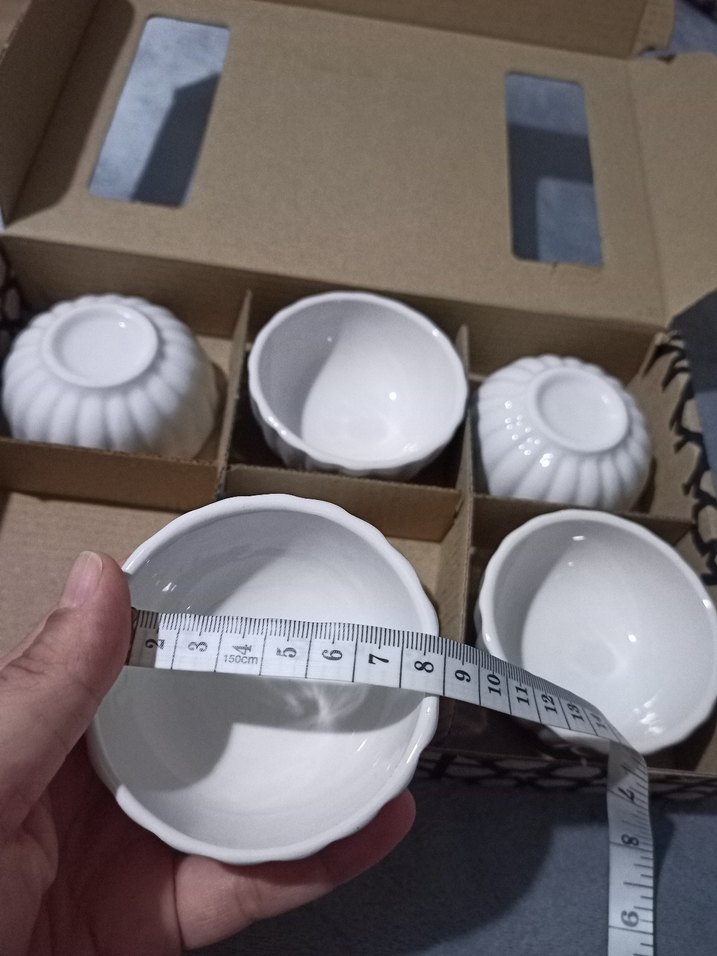 Beyaz Seramik 6'lı Küçük Kase Seti - Görsel 5