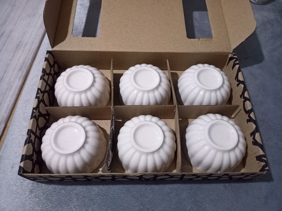 Beyaz Seramik 6'lı Küçük Kase Seti - Görsel 2