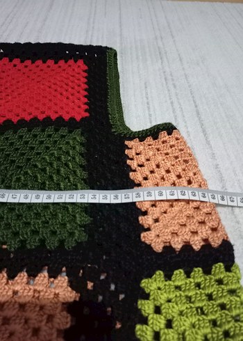 Bohem Renkli Örgü Kadın Yelek - Görsel 4