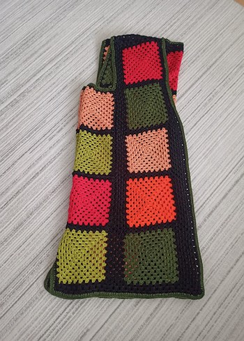 Bohem Renkli Örgü Kadın Yelek - Görsel 6