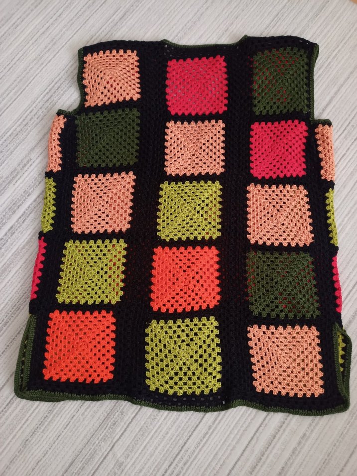 Bohem Renkli Örgü Kadın Yelek - Görsel 2