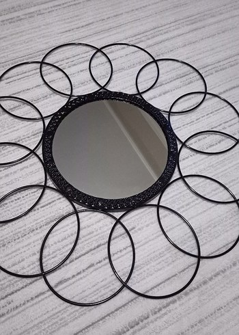 Siyah Metal Çerçeveli Dekoratif Ayna - Görsel 5