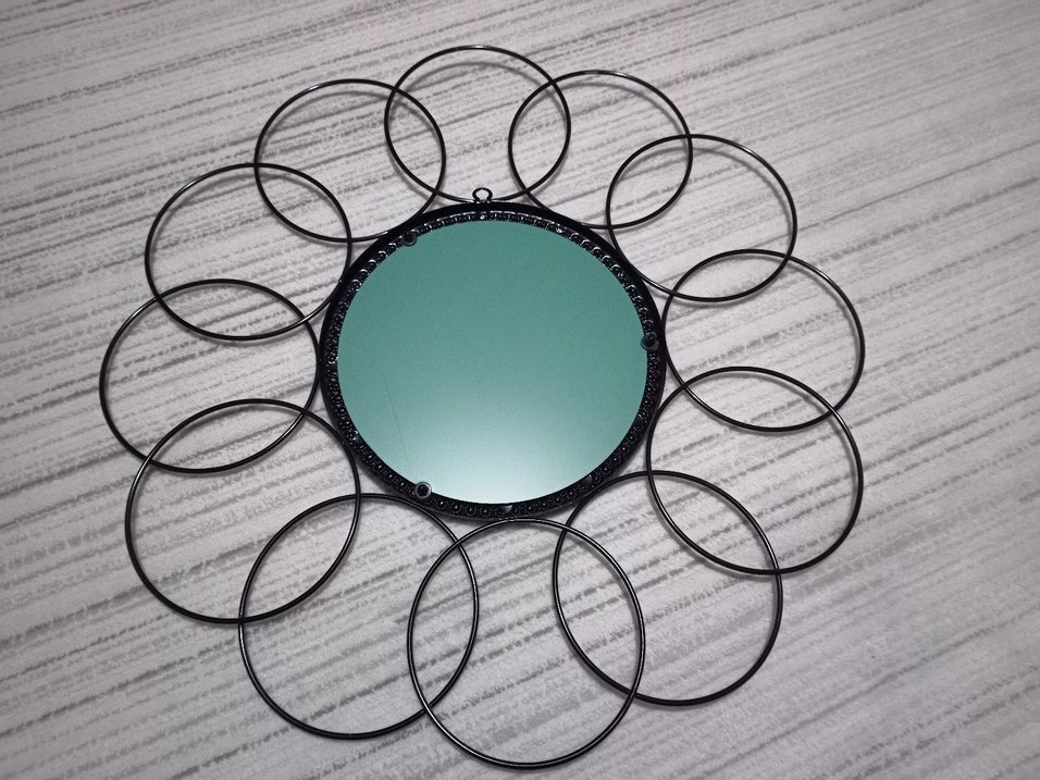 Siyah Metal Çerçeveli Dekoratif Ayna - Görsel 2