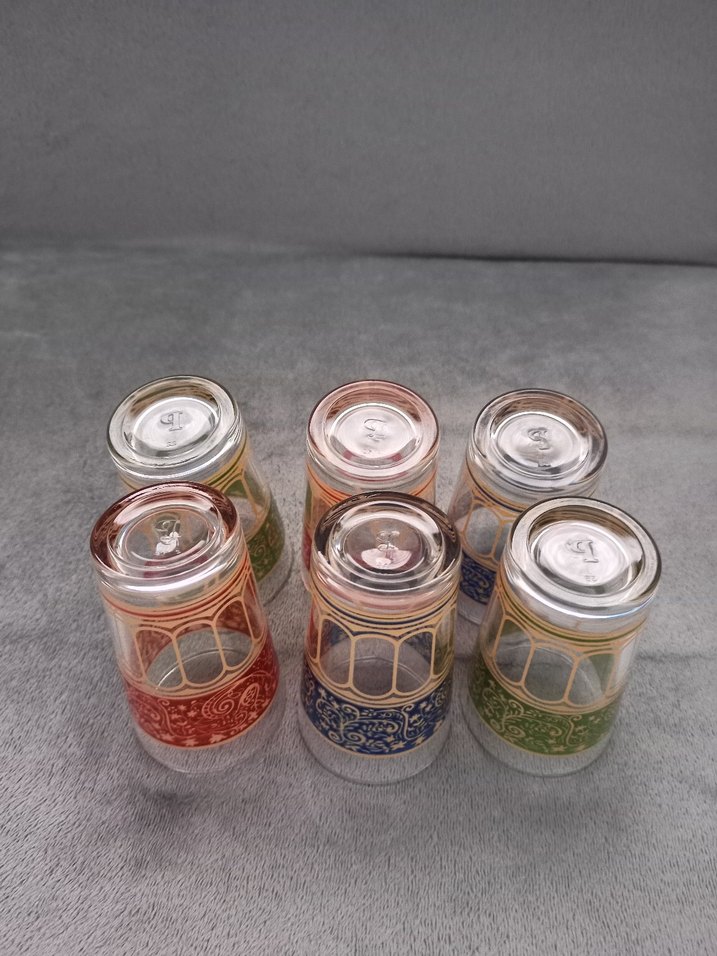 Renkli Desenli 6'lı Cam Bardak Seti - Görsel 2