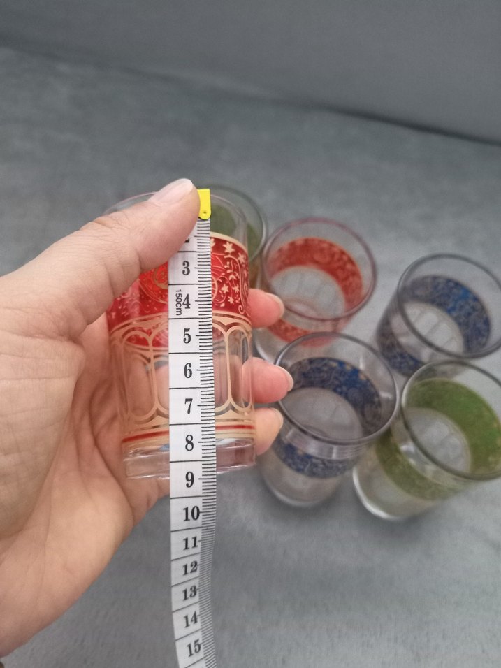 Renkli Desenli 6'lı Cam Bardak Seti - Görsel 3