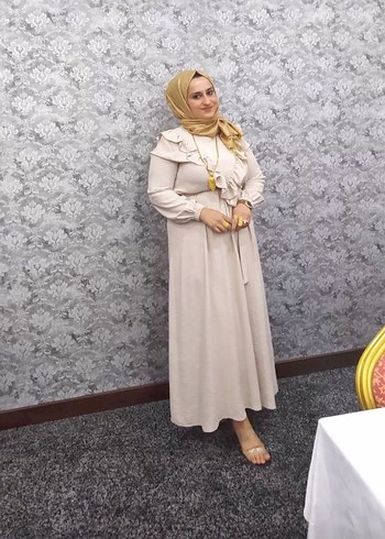 Zara Mavi Uzun Bağcıklı Elbise