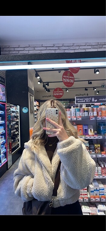 Pull and bear peluş kürk ceket