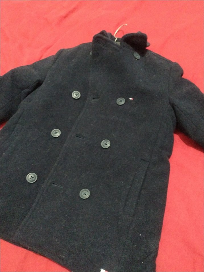 Erkek çocuk siyah Yün Düğmeli Kaban - Görsel 3