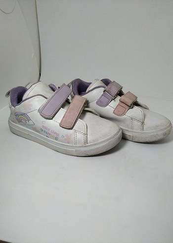 Kız Çocuk Beyaz Sneaker Velcro Bantlı - Görsel 2