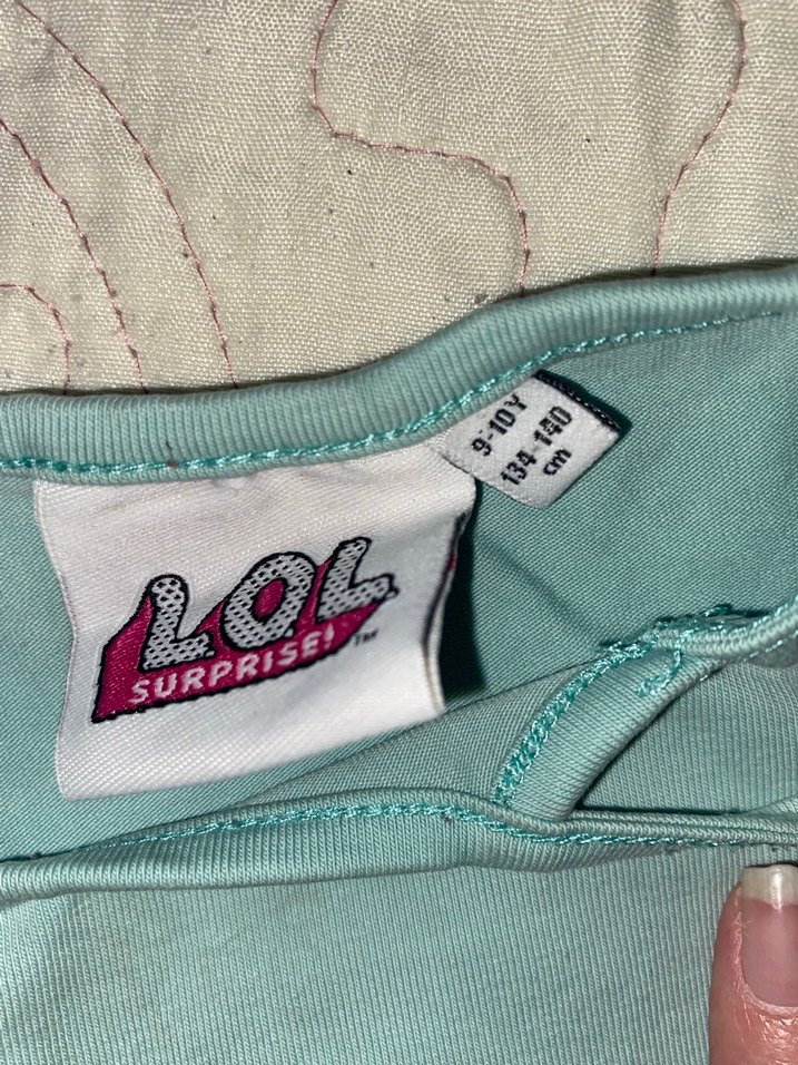 Turkuaz Dantelli Kız Çocuk Askılı Tişört - Görsel 2