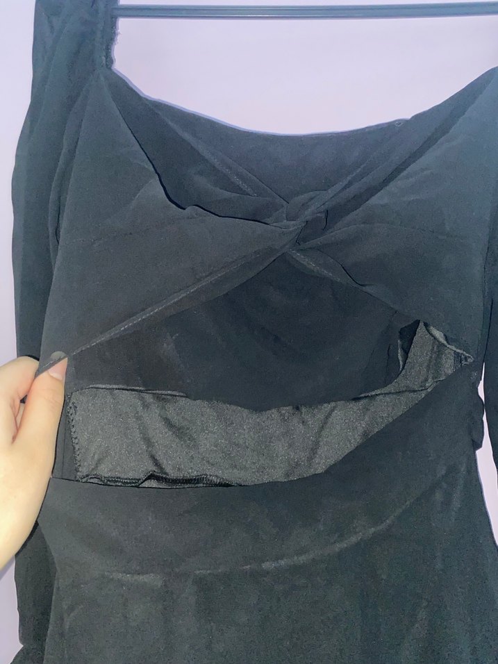 Siyah Uzun Kollu  Midi Elbise - Görsel 2