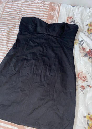 Siyah Straplez Mini Elbise - Görsel 2