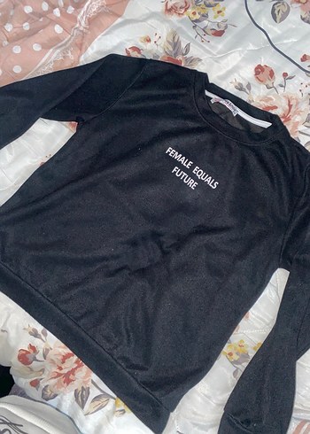 Siyah Baskılı Sweatshirt - Görsel 2