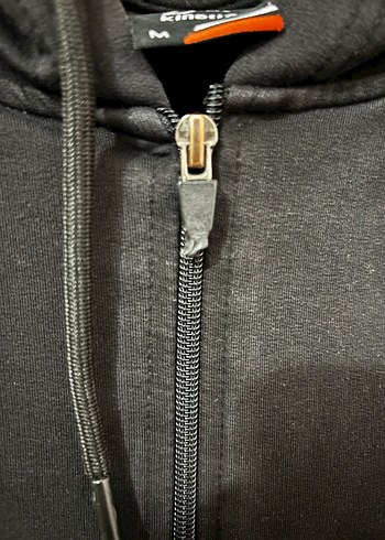 Siyah Fermuarlı Kapüşonlu Sweatshirt - Görsel 7