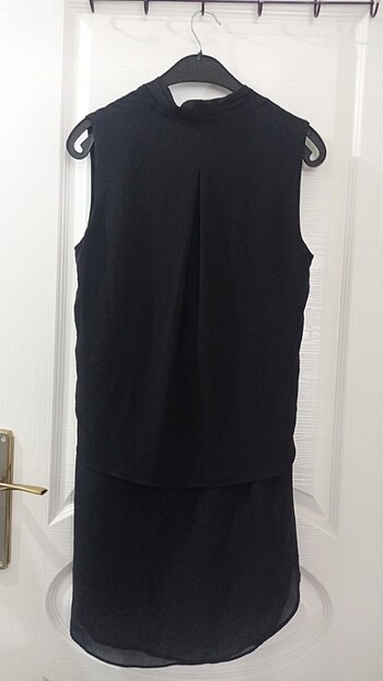 38 Beden siyah Renk Şifon kısa elbise