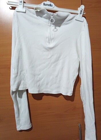 s Beden beyaz Renk Crop bluz 