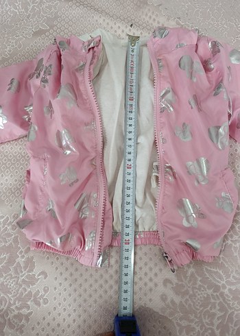 Kız Çocuk Pastel Pembe Kürklü Kapüşonlu Yağmurluk - Görsel 2