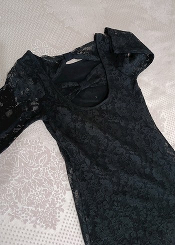 Siyah Uzun Dantel Goth Kadın Abiye Elbise - Görsel 6