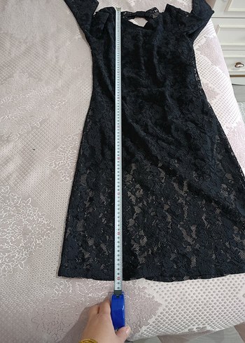 Siyah Uzun Dantel Goth Kadın Abiye Elbise - Görsel 2