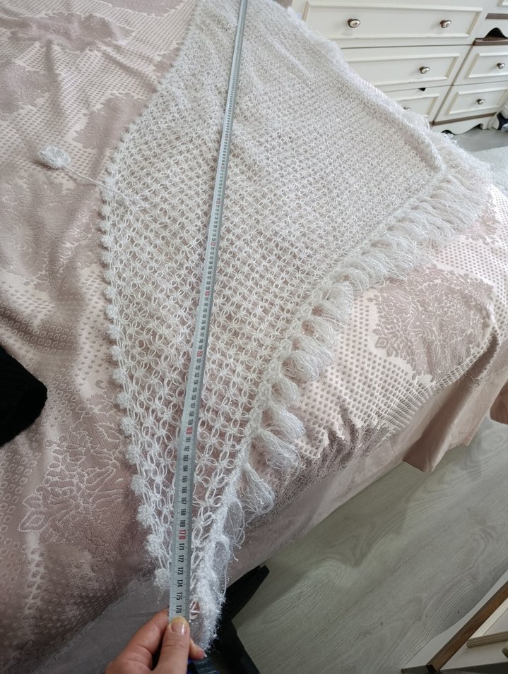 Dantel Detaylı Beyaz Bohem Kadın Şal - Görsel 4