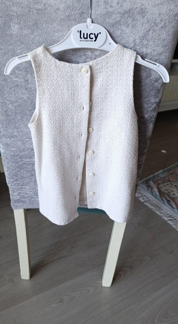 Kız Çocuk Fiyonk Detaylı Beyaz Elbise - Görsel 2