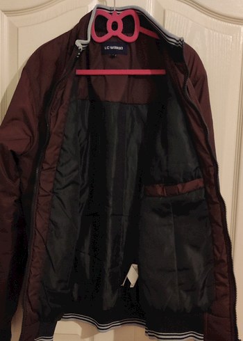 Bordo Fermuarlı Erkek Spor Ceket - Görsel 3