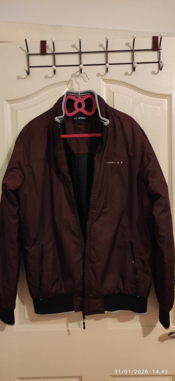 Bordo Fermuarlı Erkek Spor Ceket - Görsel 2