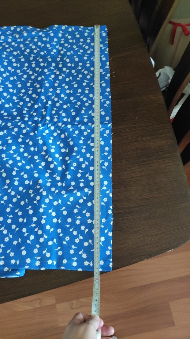 Kumaş mavi küçük beyaz çiçekli - Görsel 3